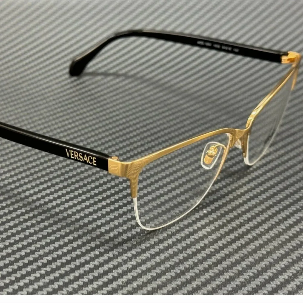 Versace Gold Black Men's 54 mm Eyeglasses